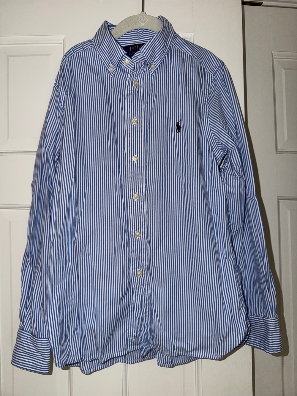 Polo by Ralph Lauren Blue and White Striped Oxford Button-Down Shirt